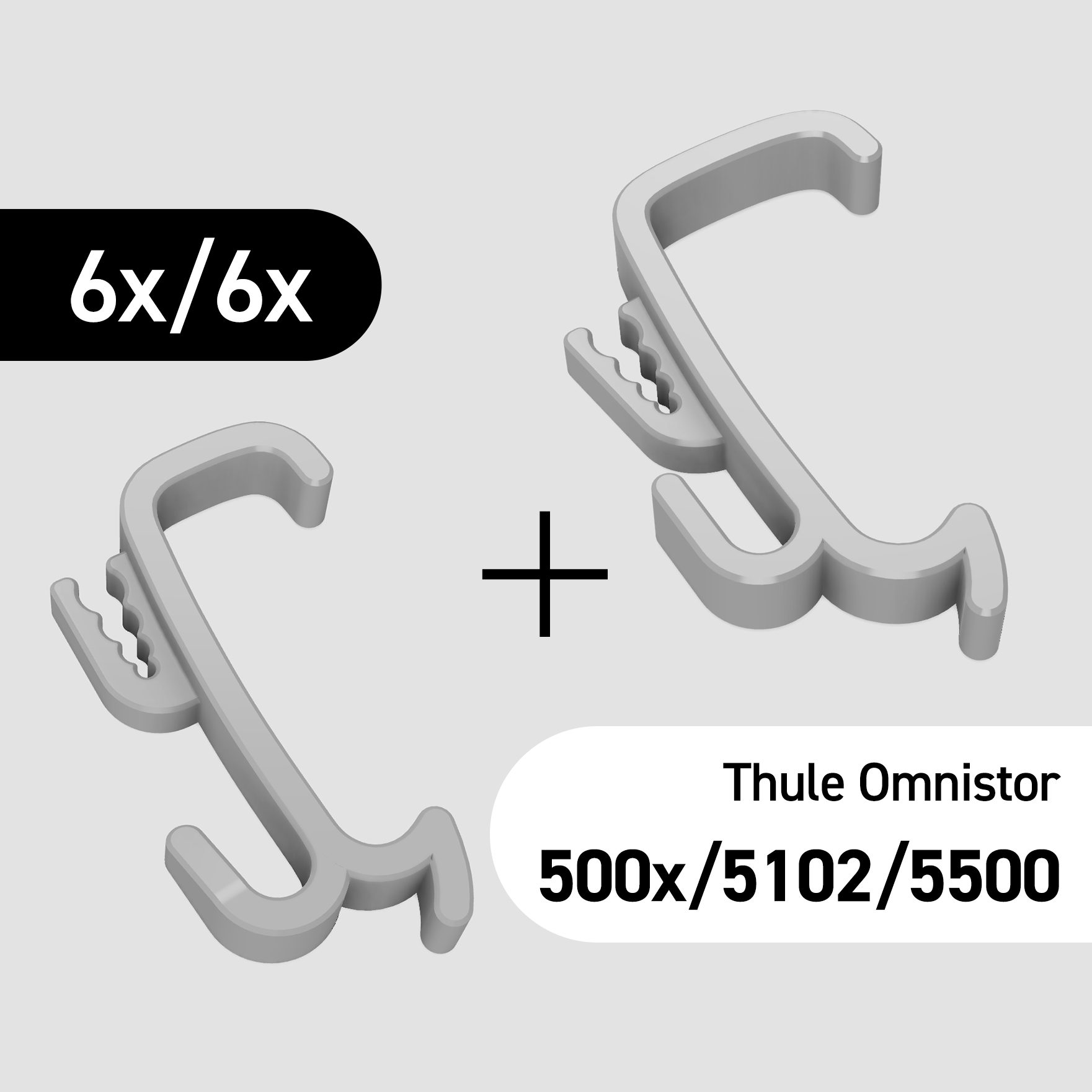 12er Set Clip-Haken für Gelenkarm Thule Omnistor 5002/5003/5500/5102 (VW T5/T6) Markise Dachhaken