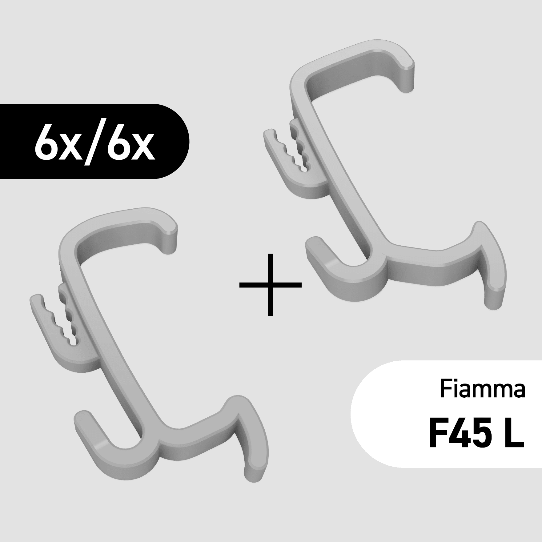 Clip-Haken Fiamma F45 L – 12er Set Markisenhaken für Gelenkarm
