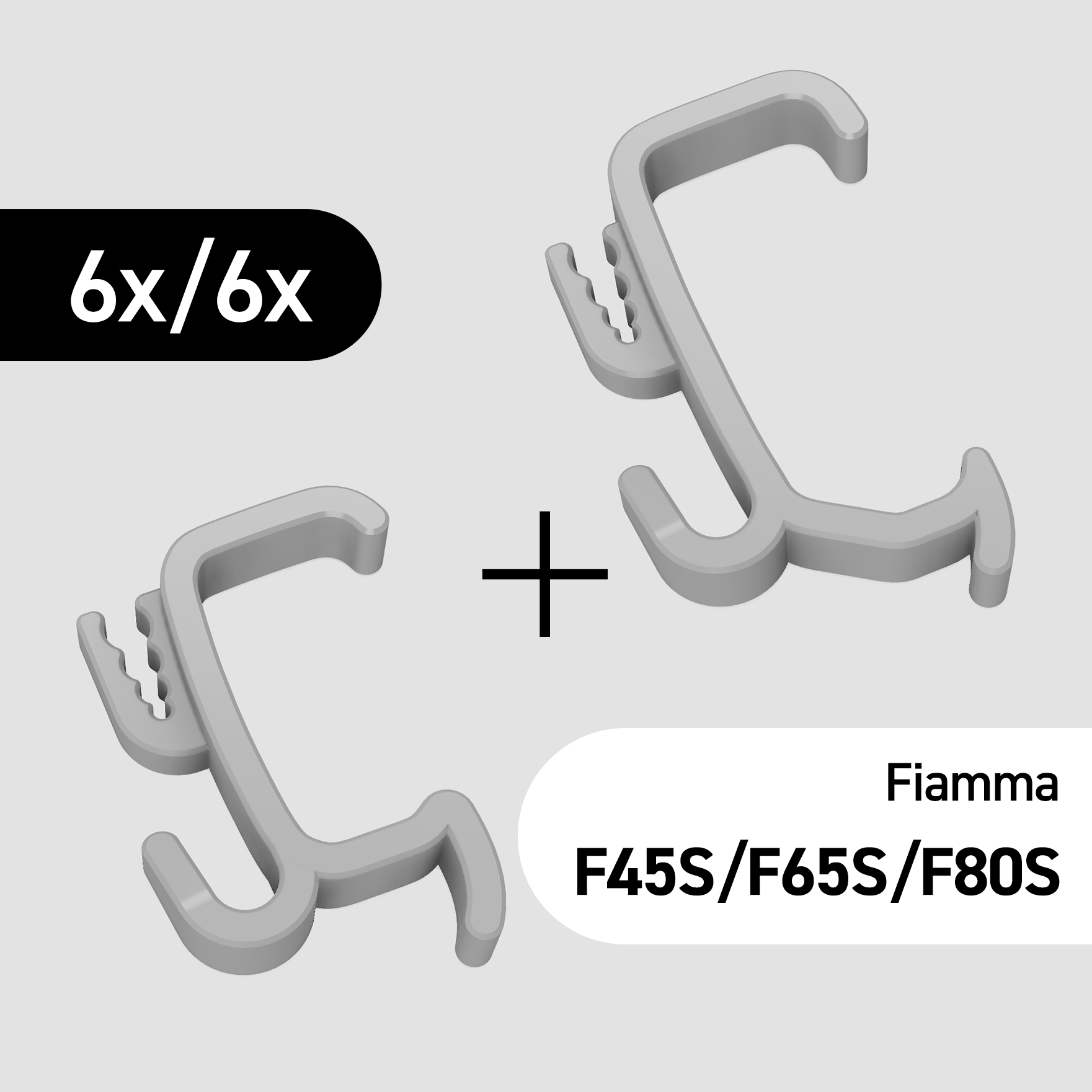 12er Set Clip-Haken für Gelenkarm Fiamma F45 S / F65 S / F80 S Markise Dachhaken