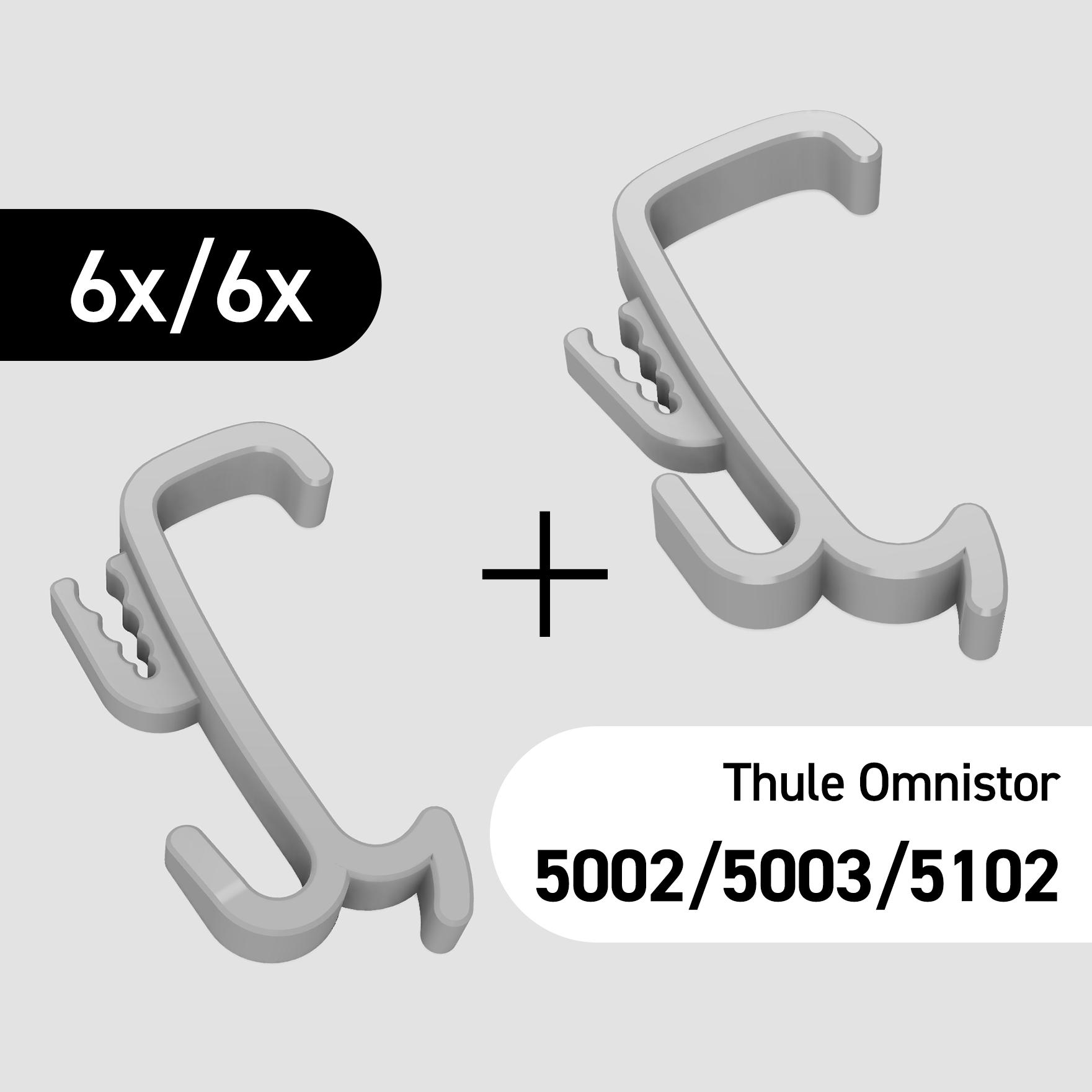 12er Set Clip-Haken für Gelenkarm Thule Omnistor 5002/5003 & 5102 (VW T5/T6) Markise Dachhaken